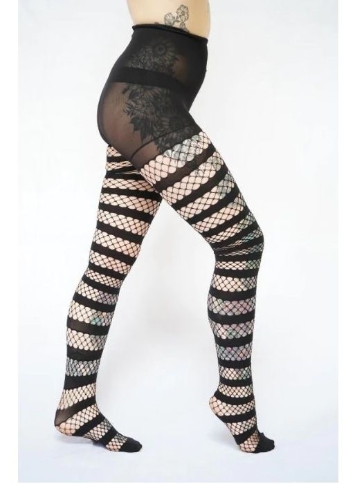 Pamela Mann - Fishnet Opaque Stripe, Strumpfhose